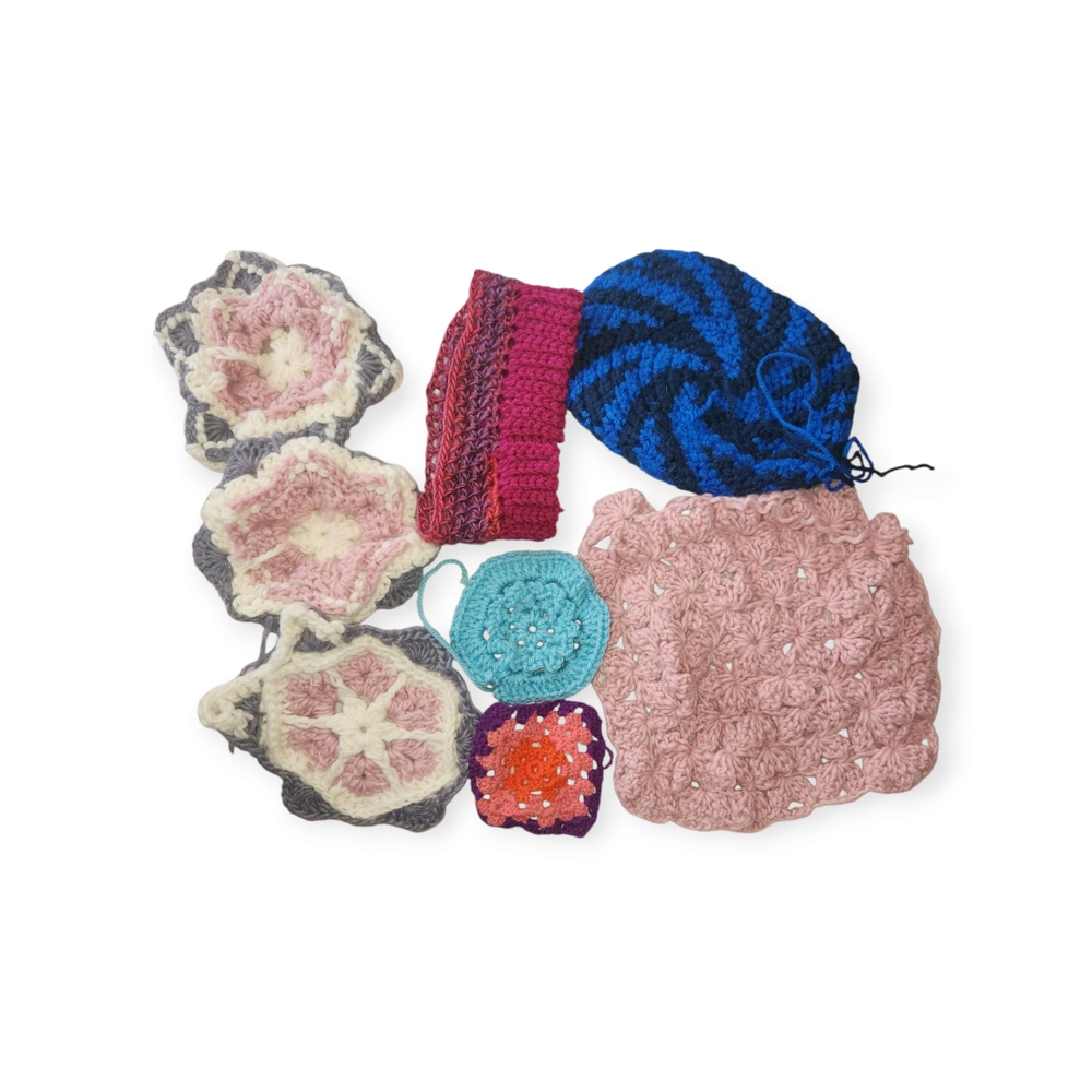 Colorful‎ Crochet Squares, Unfinished Projects